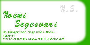 noemi segesvari business card